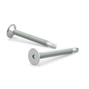 Zinc Plated Metal Screw, Wafer Head, Square Drive, Self-Tapping Thread, Self-drilling Point