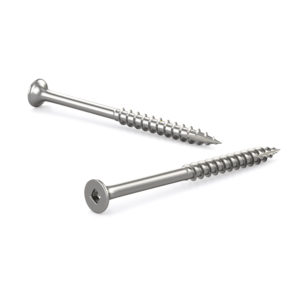 Stainless Steel Treated Wood Screw, Bugle Head, Square Drive, Coarse thread, Type 17 Point