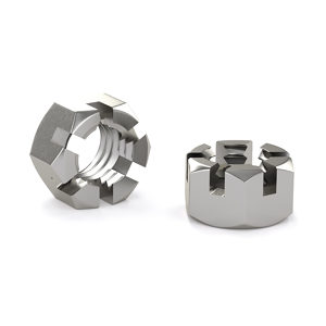 Slotted Hex Nut, Coarse Thread - T316 Stainless Steel