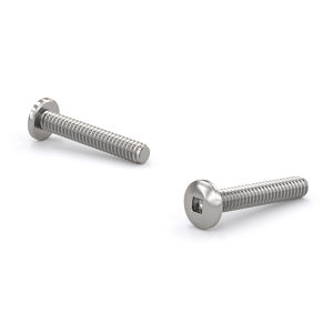 18-8 Stainless Steel Machine Screw, Pan Head, Square Drive, 1/4-20